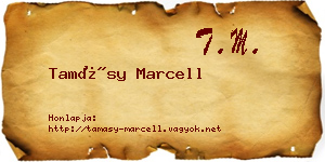 Tamásy Marcell névjegykártya